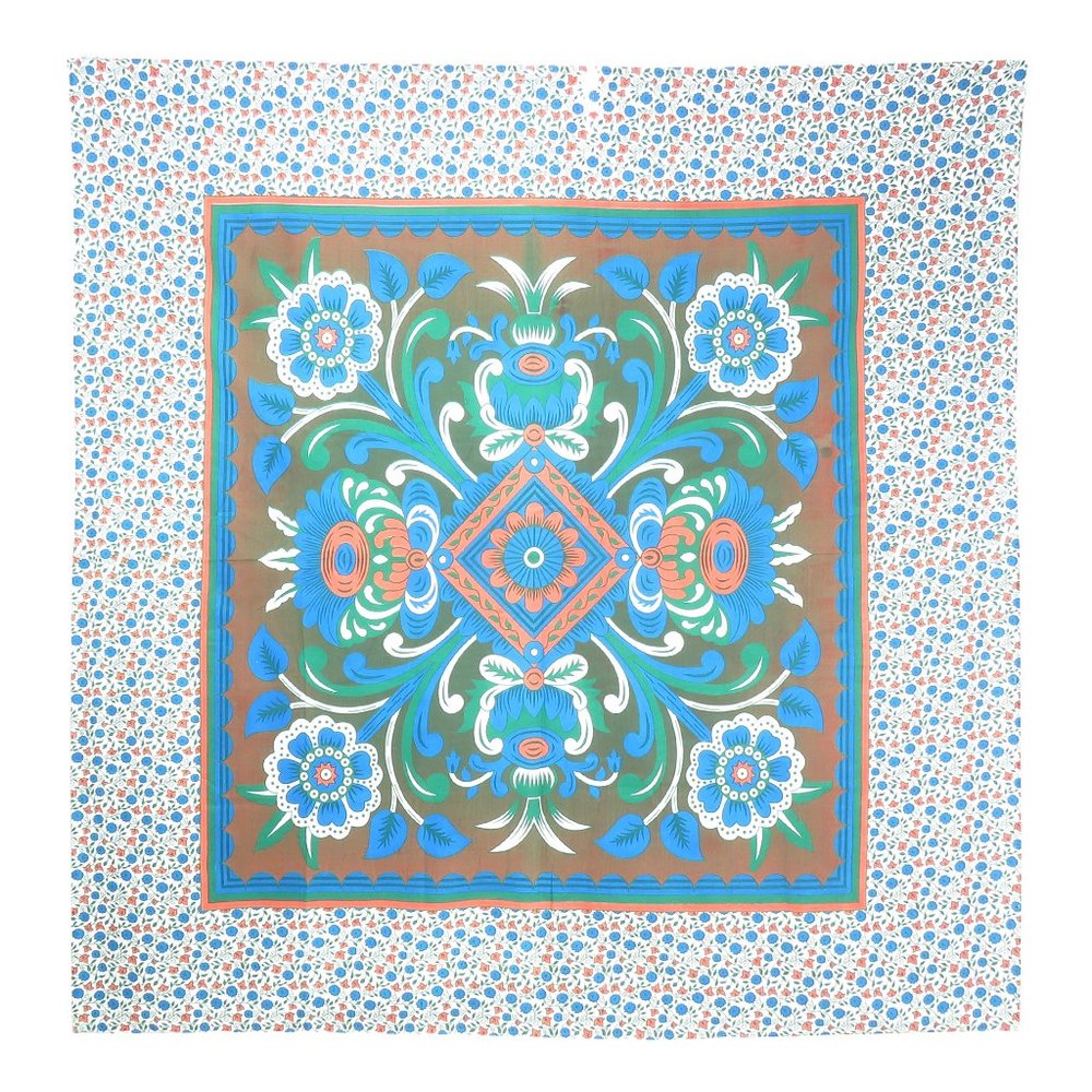 Oussum Cotton Multicolor Floral Print Wall Décor Bohemian Tapestries for Bedroom